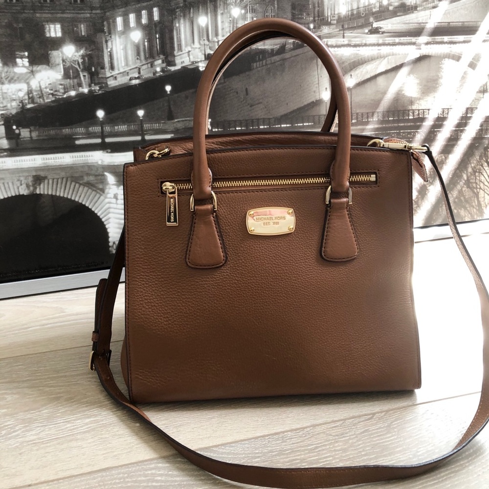 Michael Kors Camel Tan Pebbled Leather Bag